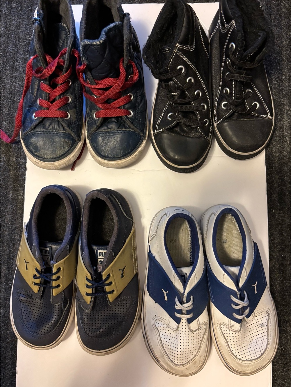 Puma, Converse All Star, and Children’s Place Kids Mixed Color Sneaker Lot